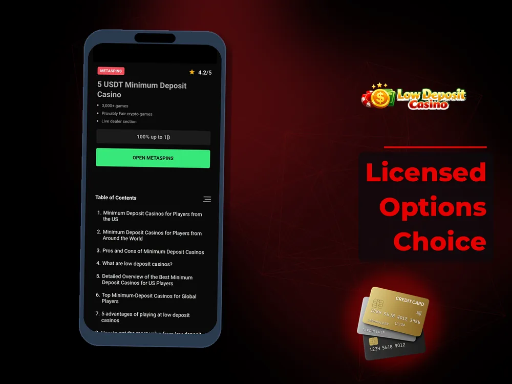 low deposit casino - Licensed Options Choice