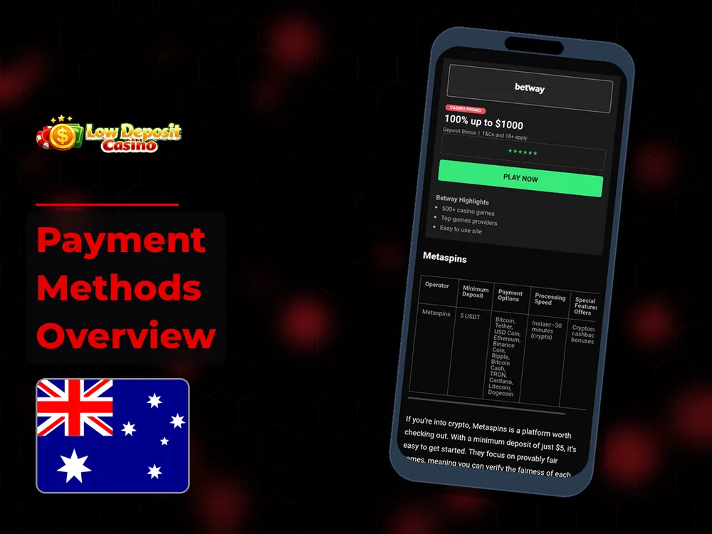 low deposit casino - Payment Methods Overview