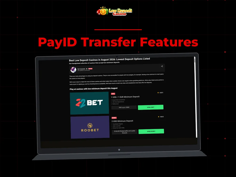 low deposit casino - PayID Transfer Features