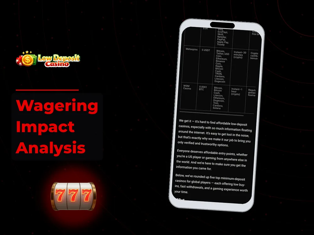 low deposit casino - Wagering Impact Analysis
